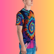 Vibrant Tie-Dye Men’s T-Shirt - Essential Festival Gear for EDM Lovers