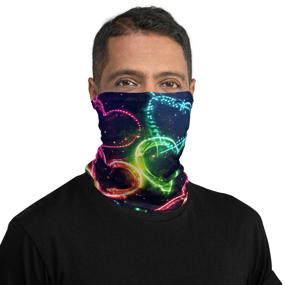 Neon Heart Festival Neck Gaiter - Your Ultimate Rave Accessory