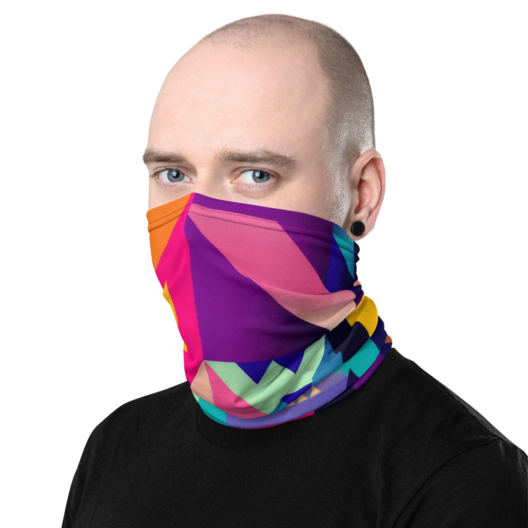 Vibrant Playful Abstract Neck Gaiter for Festivals