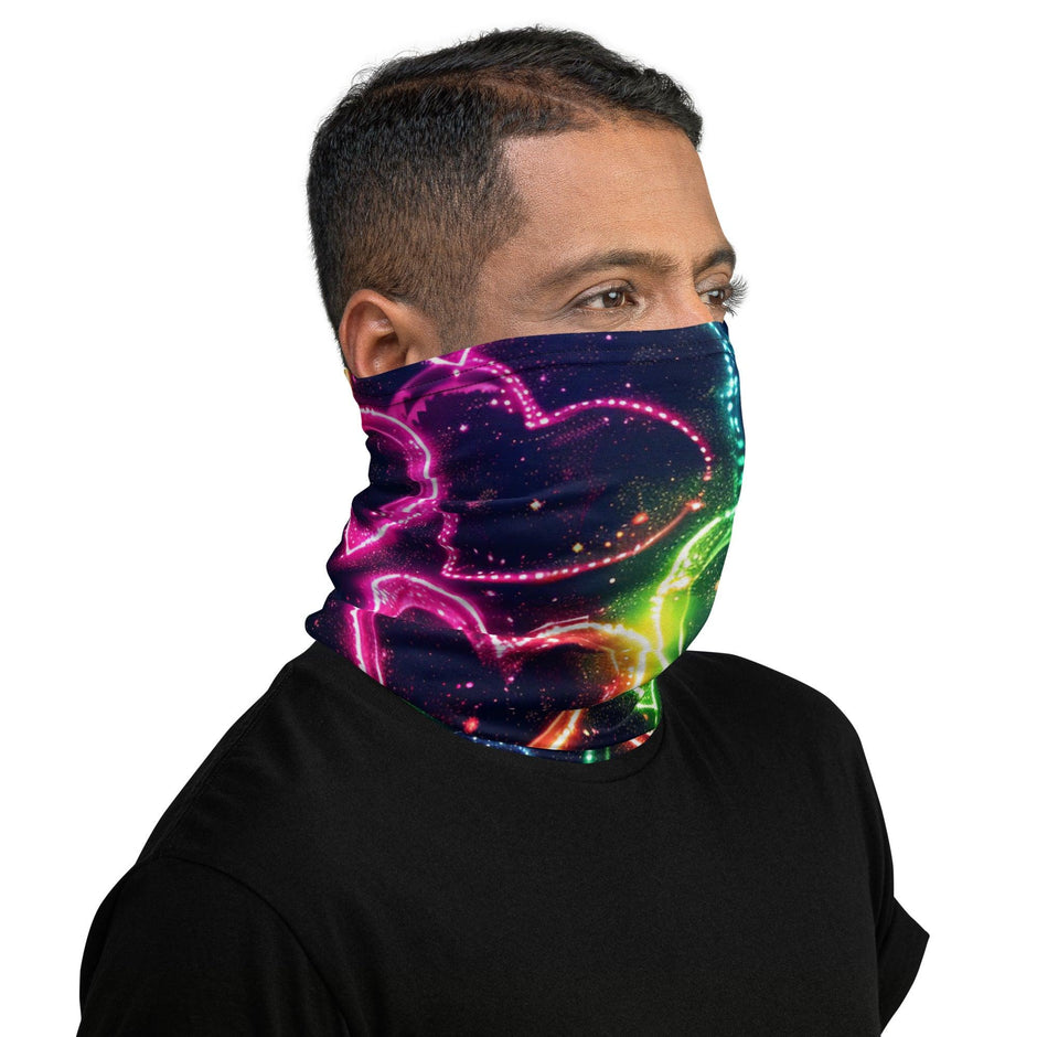 Neon Heart Festival Neck Gaiter - Your Ultimate Rave Accessory
