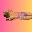 Vibrant Festival One-Piece Swimsuit for EDM Enthusiasts