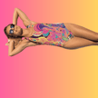 Vibrant Festival One-Piece Swimsuit for EDM Enthusiasts