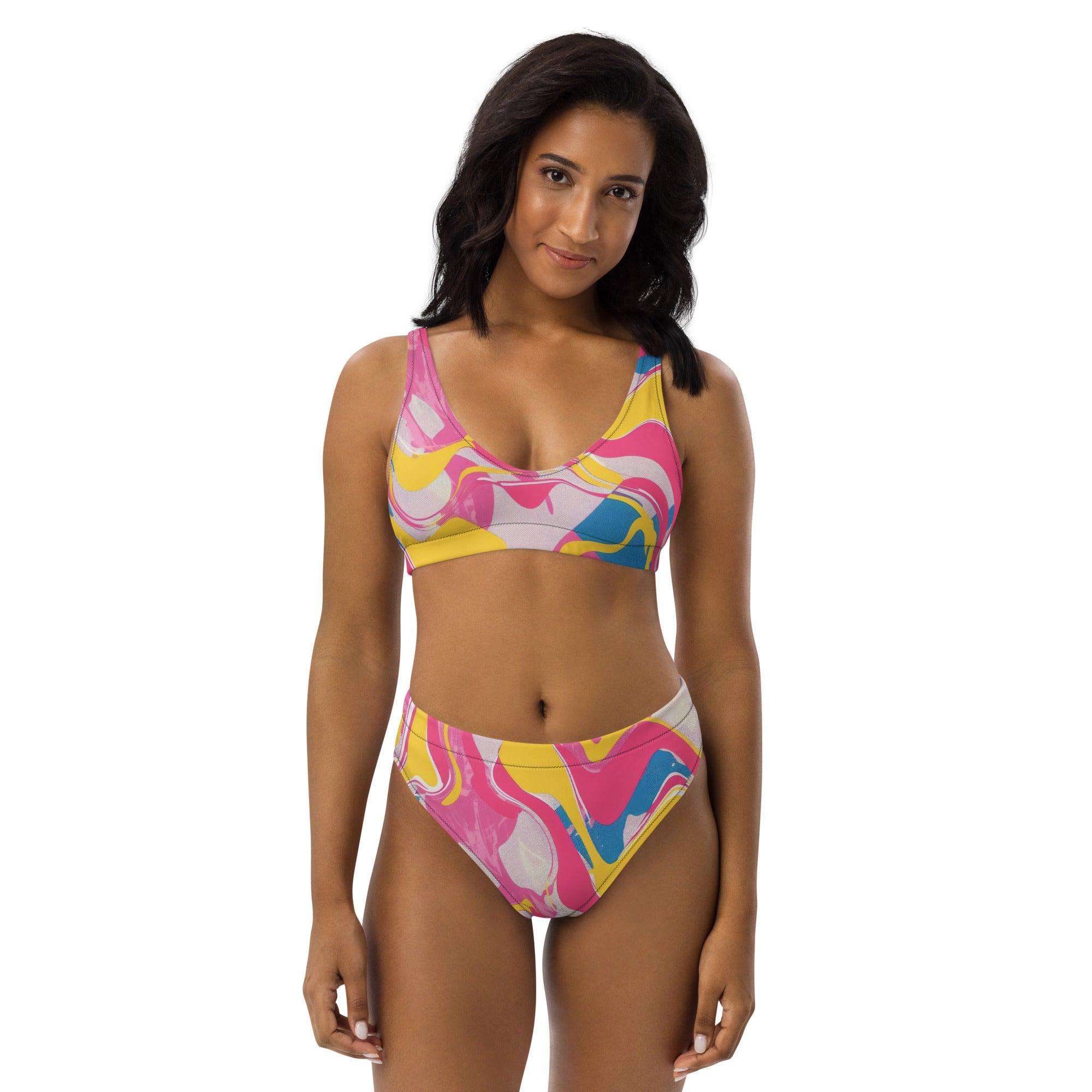 Groovy High-Waisted Bikini for Festivals & Raves