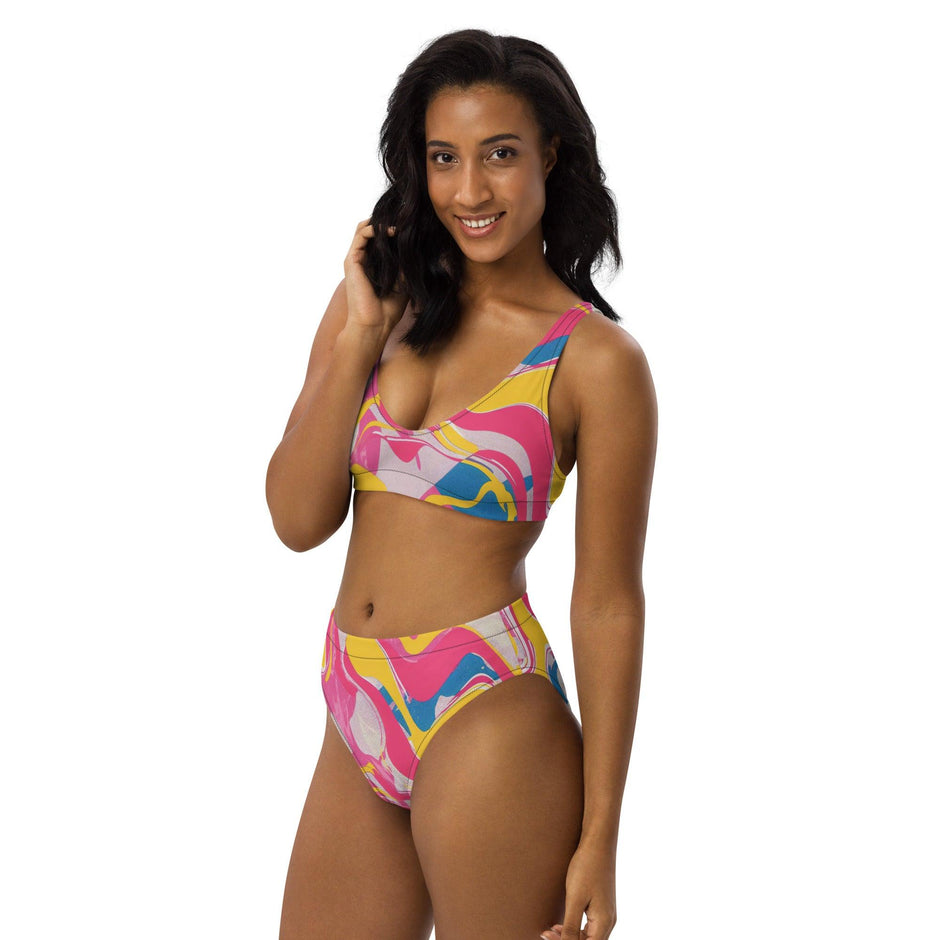 Groovy High-Waisted Bikini for Festivals & Raves