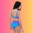 Vibrant Blue & Purple High-Waisted Bikini