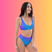 Vibrant Blue & Purple High-Waisted Bikini