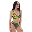 Playful High-Waisted Abstract Bikini