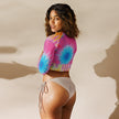 Eco-Friendly Tie-Dye Long-Sleeve Crop Top – Perfect for Raves and Festivals