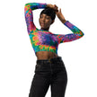 Vibrant Tie-Dye Long-Sleeve Crop Top for Music Festivals