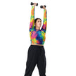 Vibrant Tie-Dye Long-Sleeve Crop Top for Raves and Festivals