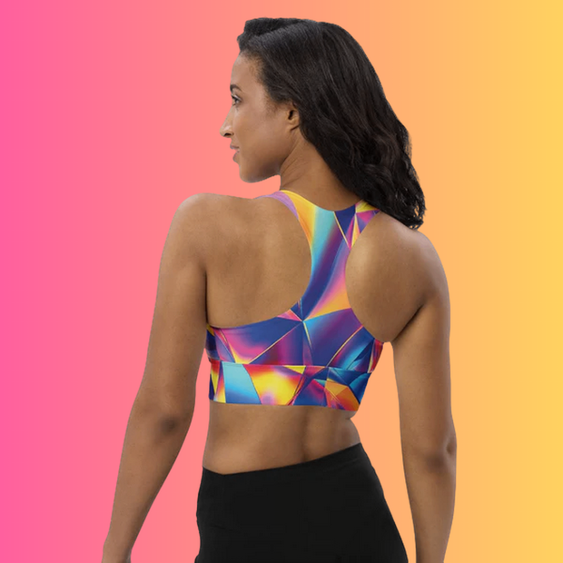 Vibrant Longline Sports Bra for EDM Lovers
