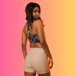 Neon Abstract Longline Sports Bra - Essential for Vibrant Festival Vibes