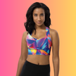 Vibrant Longline Sports Bra for EDM Lovers