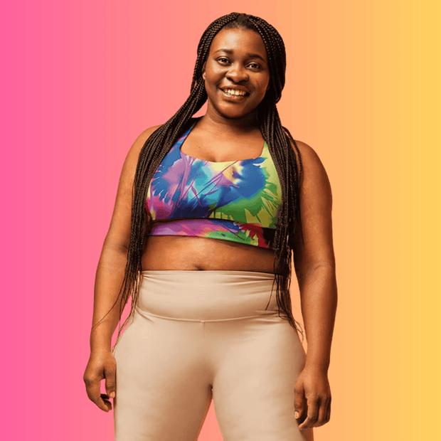 Neon Tie-Dye Longline Sports Bra for Rave Culture Enthusiasts
