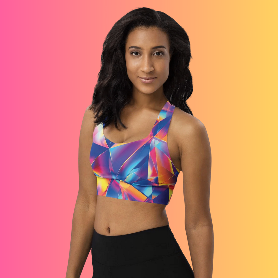 Vibrant Longline Sports Bra for EDM Lovers