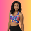 Vibrant Longline Sports Bra for EDM Lovers