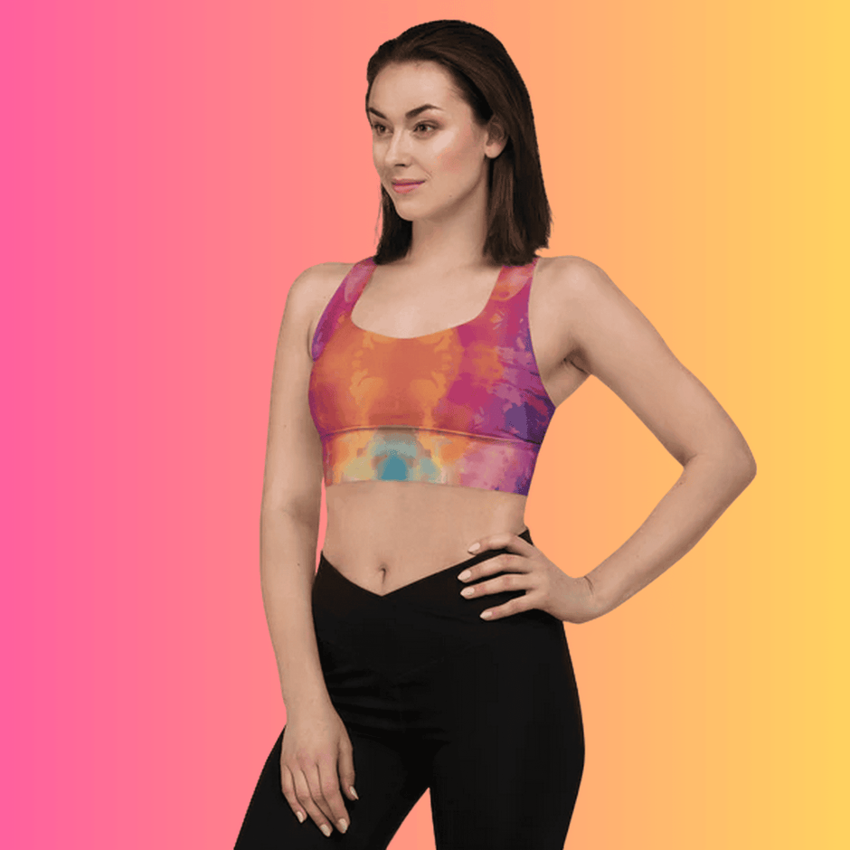 Vibrant Tie-Dye Longline Sports Bra for Festival Vibes