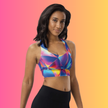 Vibrant Longline Sports Bra for EDM Lovers