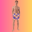 Vibrant Abstract Swim Shorts for Raves and Festivals