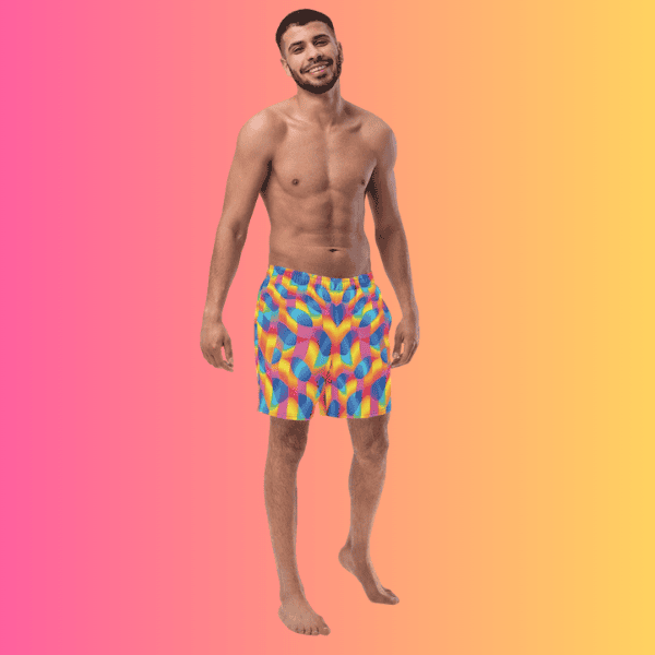 Bold Abstract EDM Swim Shorts for Festivals and Raves
