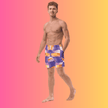 Vibrant Abstract Swim Shorts for Raves and Festivals