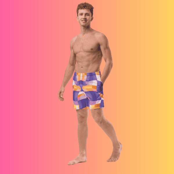 Vibrant Abstract Swim Shorts for Raves and Festivals