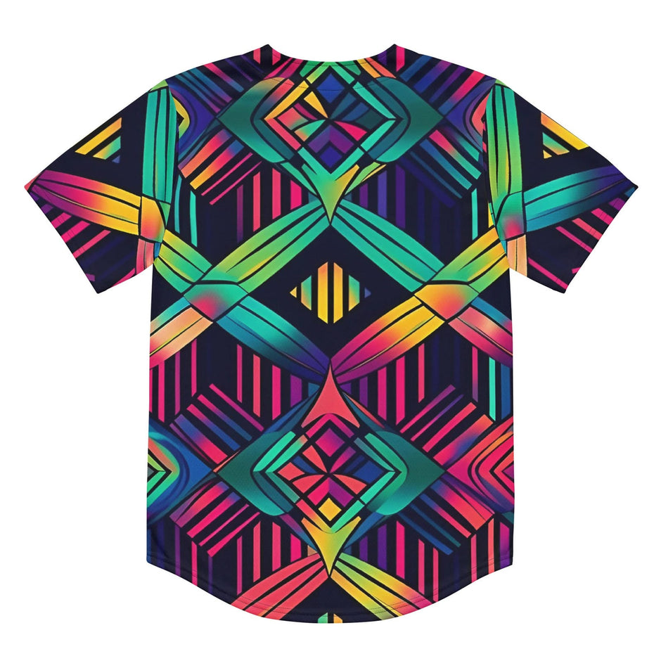 Neon Geometric Baseball Jersey for Rave Vibes