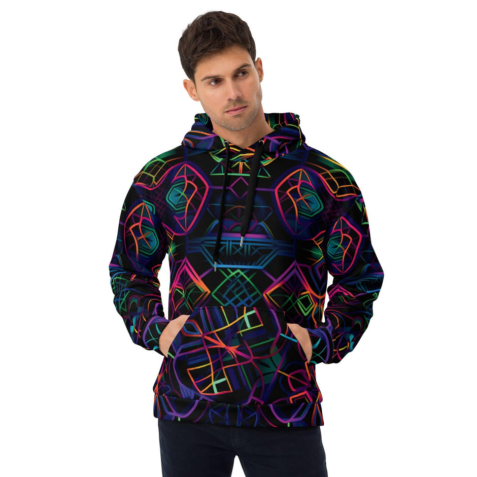 Neon Geometric Unisex Hoodie for Festivals