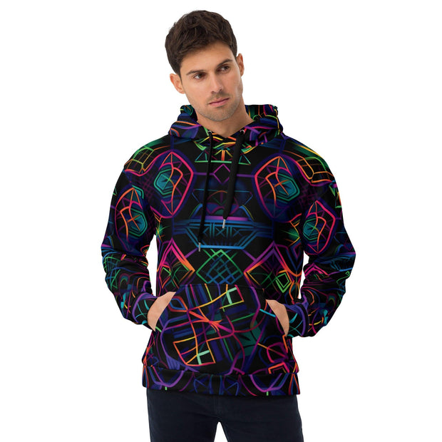 Neon Geometric Unisex Hoodie for Festivals