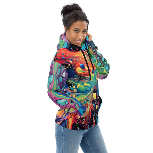 Vibrant Melting Abstract Unisex Hoodie for Festivals