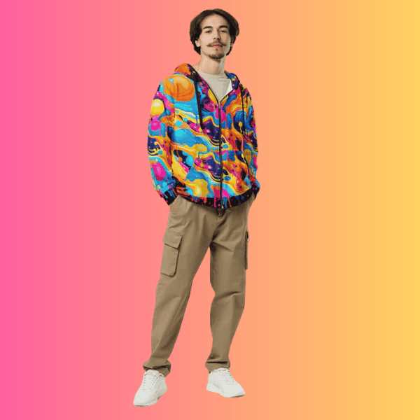 Playful Unisex Eco-Friendly Zip Hoodie - Ultimate Comfort for Rave Vibes