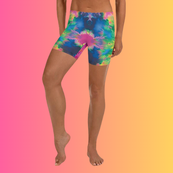 Vibrant Tie-Dye Festival Shorts - Custom Rave Gear