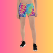 Vibrant Neon Tie-Dye Dance Shorts for EDM Festivals