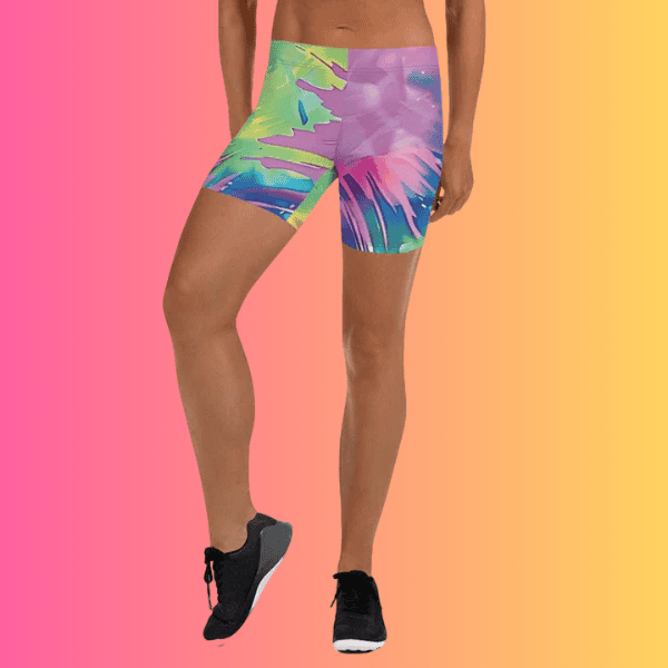 Neon Tie-Dye Festival Shorts for EDM Enthusiasts