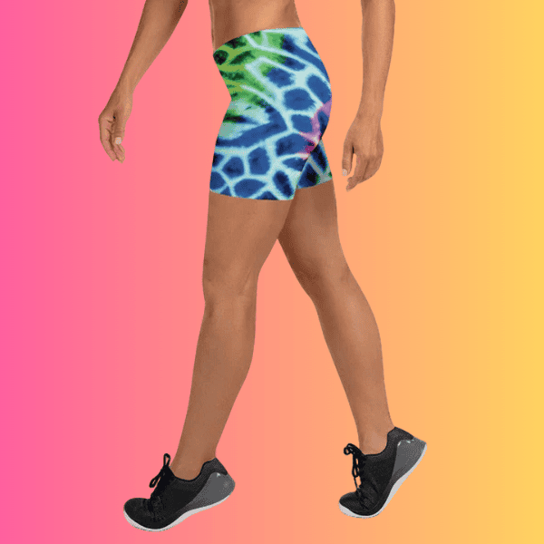 Vibrant Neon Leopard Rave Shorts for EDM Festivals