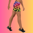 Vibrant Neon Leopard Rave Shorts for EDM Festivals