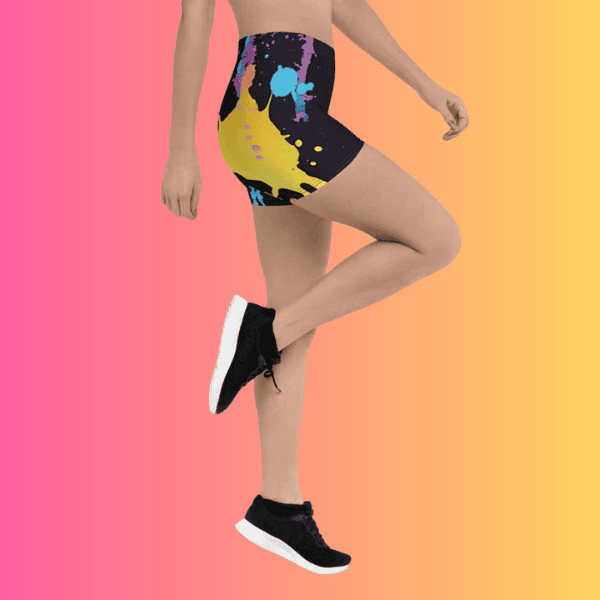 Vibrant Paint Splatter Festival Shorts for EDM Lovers