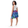 Vibrant Neon Tie-Dye Skater Skirt for Raves and Festivals