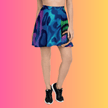 Neon Leopard Skater Skirt for Raves and Festivals