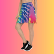 Electrifying Neon Tie-Dye Skater Skirt for Raves and Festivals