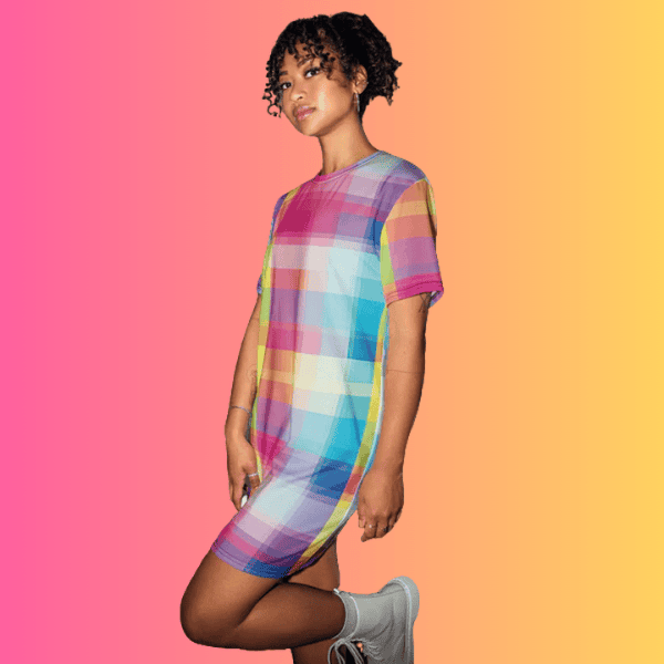 Psychedelic Rave Streetwear T-Shirt Dress for Festival Vibes