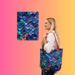 Mermaid Scale Festival Tote Bag for Raves and Events