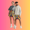 Vibrant All-Over Print Unisex Athletic Long Shorts for Festivals and Raves