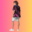 Vibrant Plaid Button-Up Shirt for Raves & Festivals