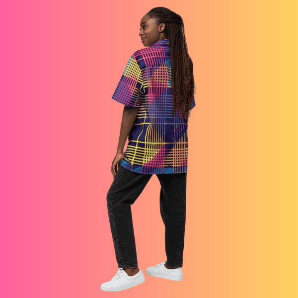 Vibrant Plaid Button-Up Shirt for Raves and Festivals