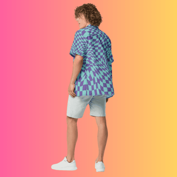 Vibrant Checkered Button-Up Shirt for Raves and Festivals
