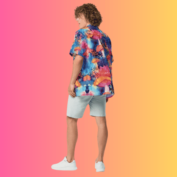 Playful Mushroom Button Shirt for Rave and Festival Vibes