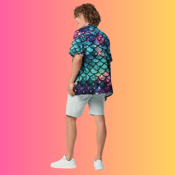 Mermaid Scale Button-Up Festival Shirt