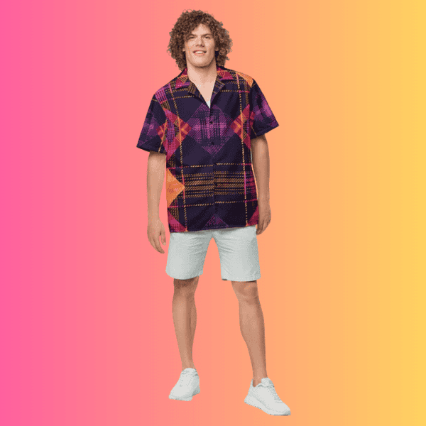 Vibrant Plaid Button-Up Shirt for Raves and Festivals
