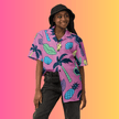 Retro Button Shirt for Raves and Festivals - Vibrant EDM Fashion